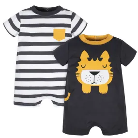 2-Pack Baby Boys Wild at Heart Tiger Rompers