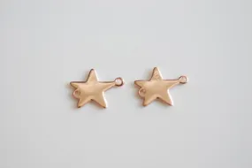 2 pc Vermeil Rose Gold Star Connector- 18k gold plated over sterling silver, Rose Gold Star Stamping Blanks, Rose Gold Star Connector Link