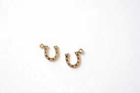 2 pcs Vermeil Gold Horseshoe Charm- 18k gold over 925 sterling silver small horseshoe charms, gold horseshoe ,horse shoe, shiny gold