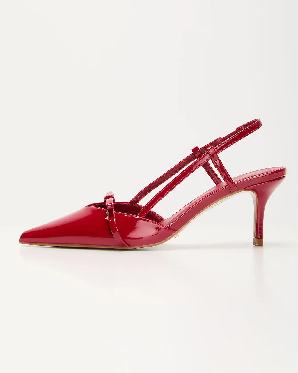 Bethanie Patent Leather Bow Slingback Heel