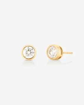 Bezel-Set Classic Diamond Studs