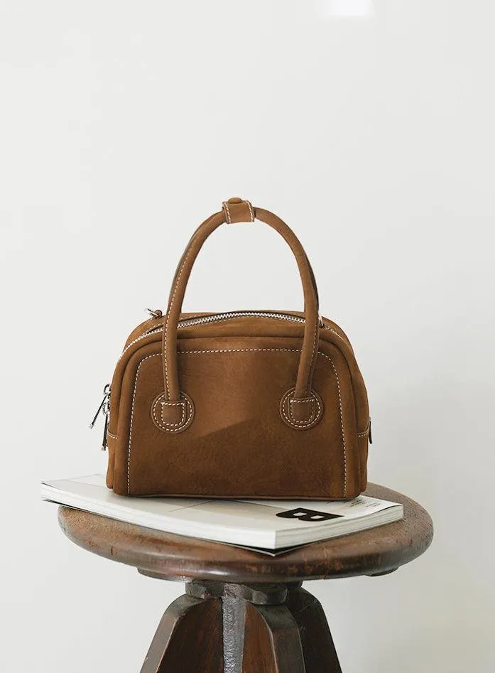 Boston Mini Cowhide Suede Square Shoulder Bag