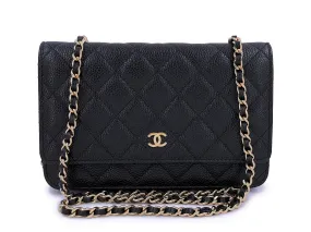 Chanel Black Caviar Classic Wallet on Chain WOC Bag GHW