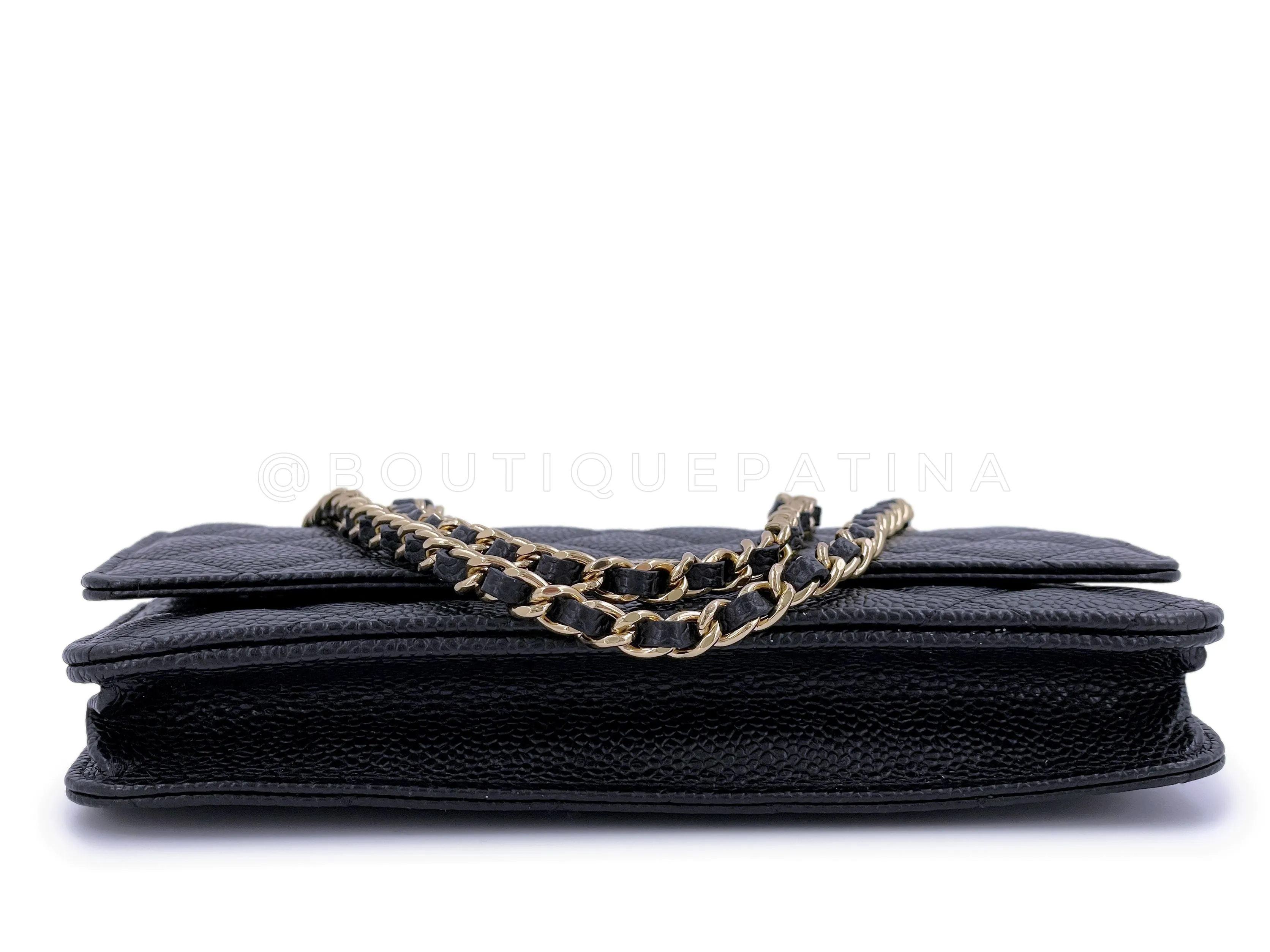 Chanel Black Caviar Classic Wallet on Chain WOC Bag GHW