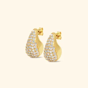 Crystal Water Droplet Stud Earrings Size L