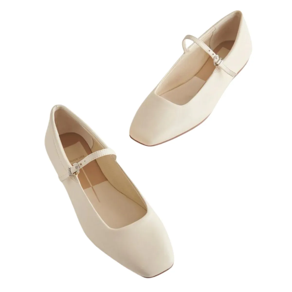 Dolce Vita Women's Reyes Ballet Flats Ivory Leather