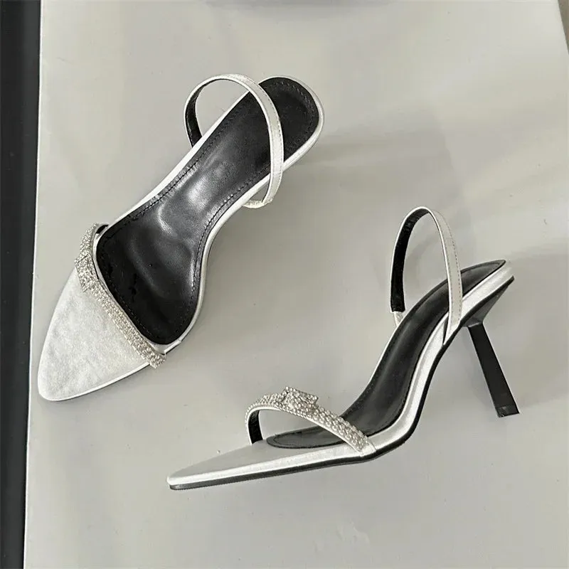 Elegant Buckle Pointed Toe Ankle Strap Thin Highs Ladies Party Shoes Low Heel Pumps