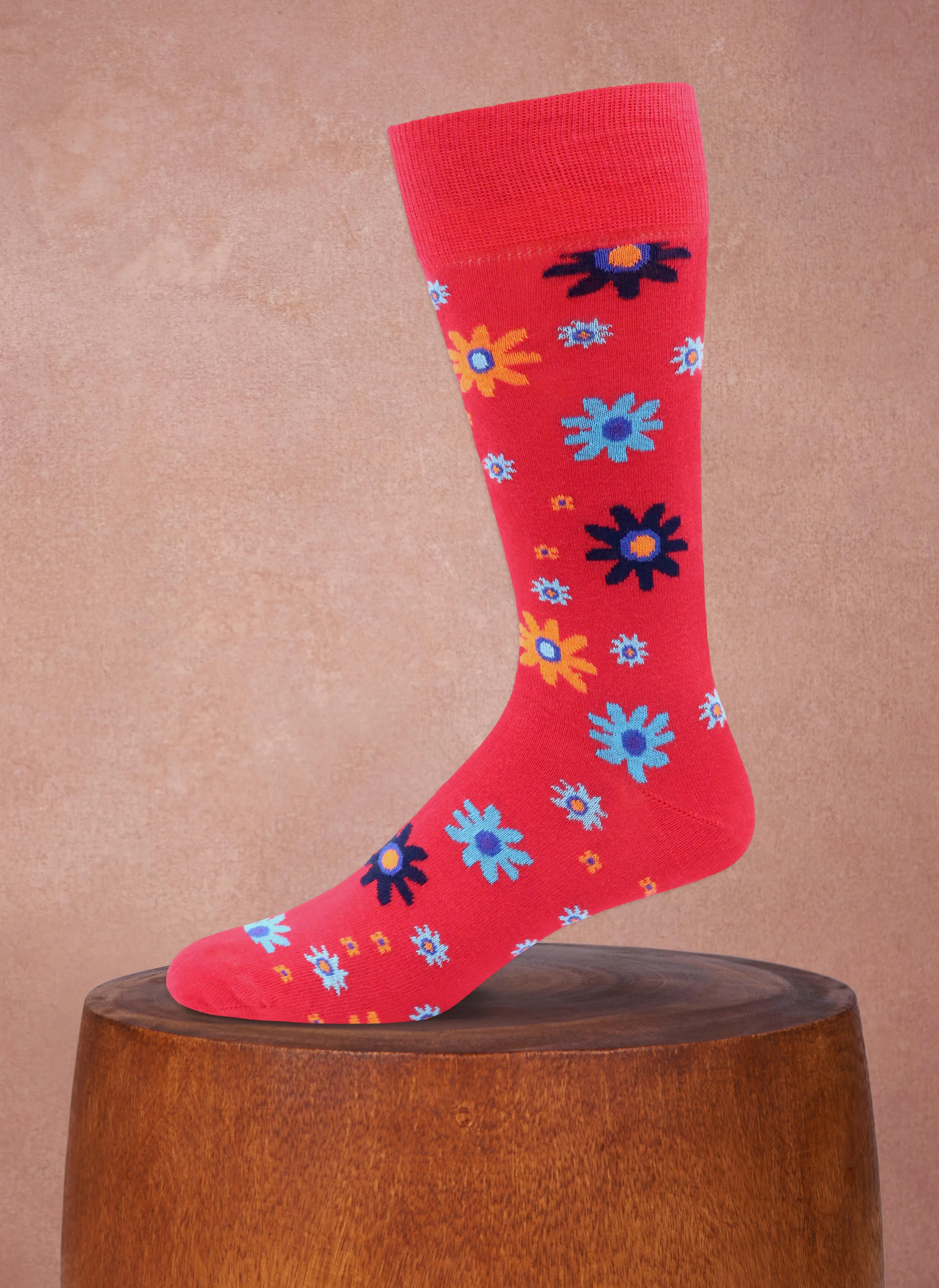 Flower Power Sock in Orange