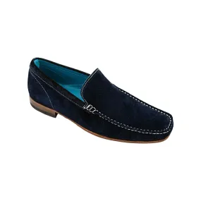 Giovacchini By Belvedere Italian Shoes Diego Suede Slip On Blue