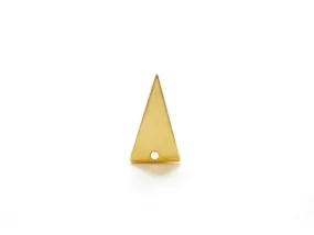 Glossy Vermeil Gold Triangle Charm - 18k gold plated over 925 Sterling silver, blank geometrical triangle pendant, Gold Triangle Blanks