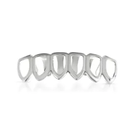 Grillz Silver 6 Tooth Outline Bottom Teeth