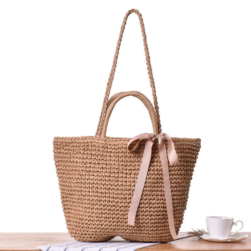 Handmade Round Straw Rattan Bag – Chic Summer Beach Crossbody