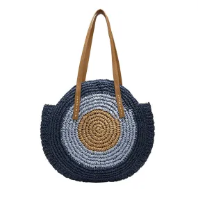 Handmade Round Straw Rattan Bag – Chic Summer Beach Crossbody