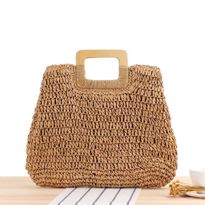 Handmade Round Straw Rattan Bag – Chic Summer Beach Crossbody