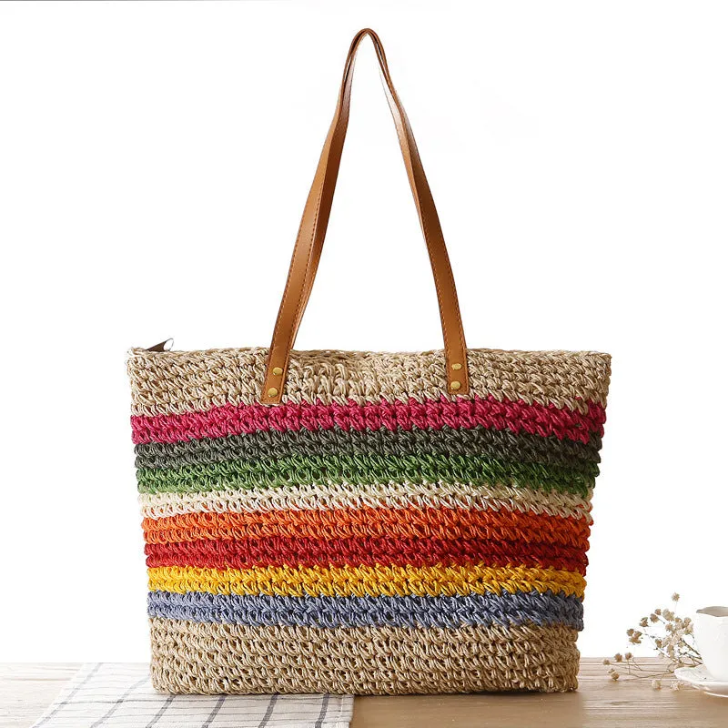 Handmade Round Straw Rattan Bag – Chic Summer Beach Crossbody