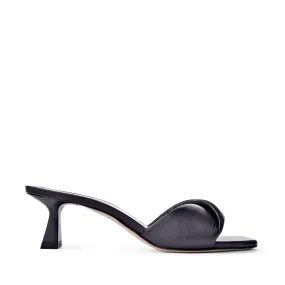 Haya Black Soft Leather Sandals