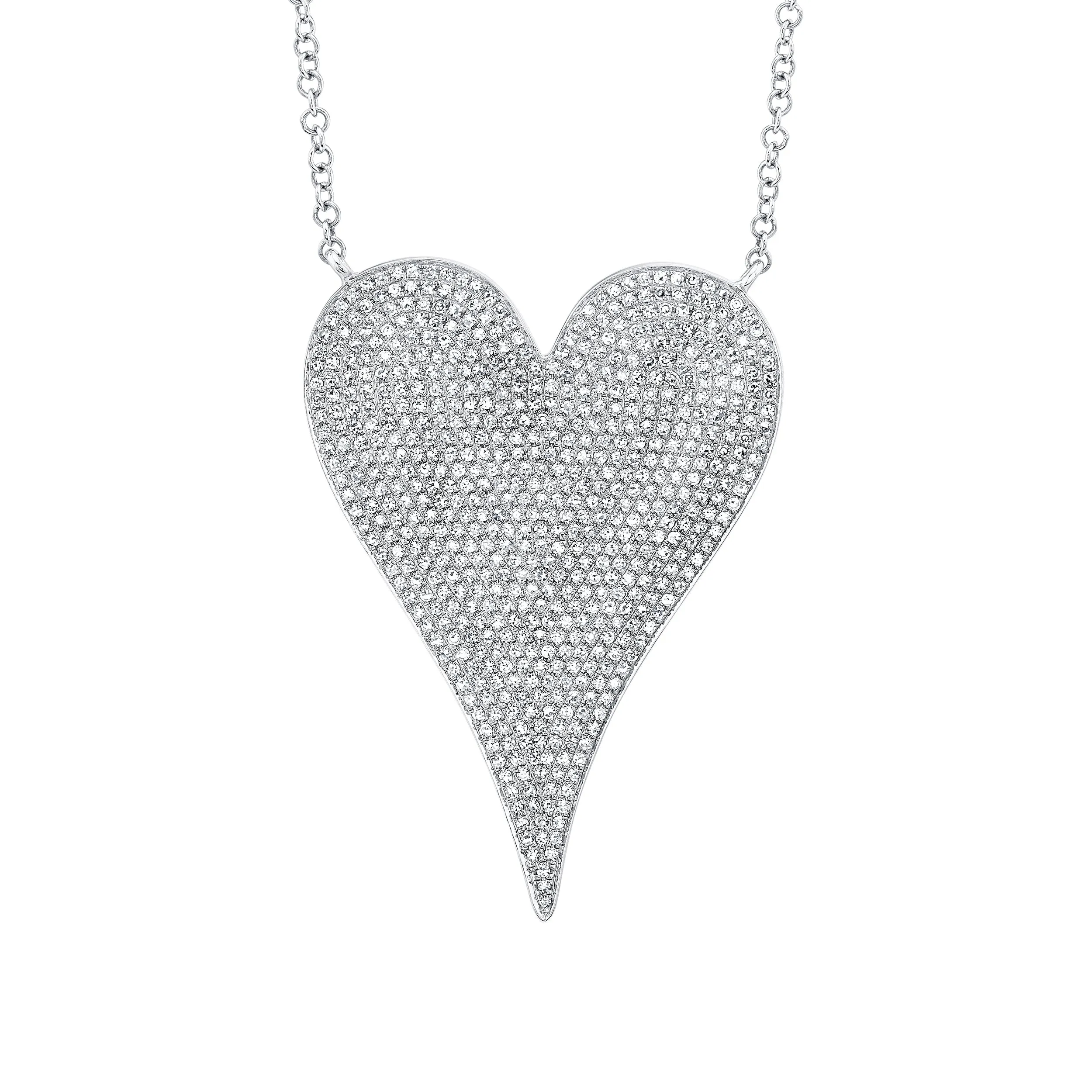 Jumbo Pave Heart Necklace