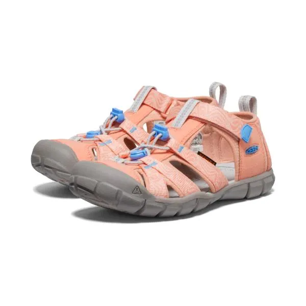 KEEN SEACAMP II CNX PAPAYA PUNCH/MARINA LITTLE/BIG KIDS SANDALS (WATER FRIENDLY)