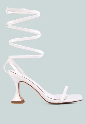 Lewk Strappy Tie Up Spool Heel Sandals By Ruw