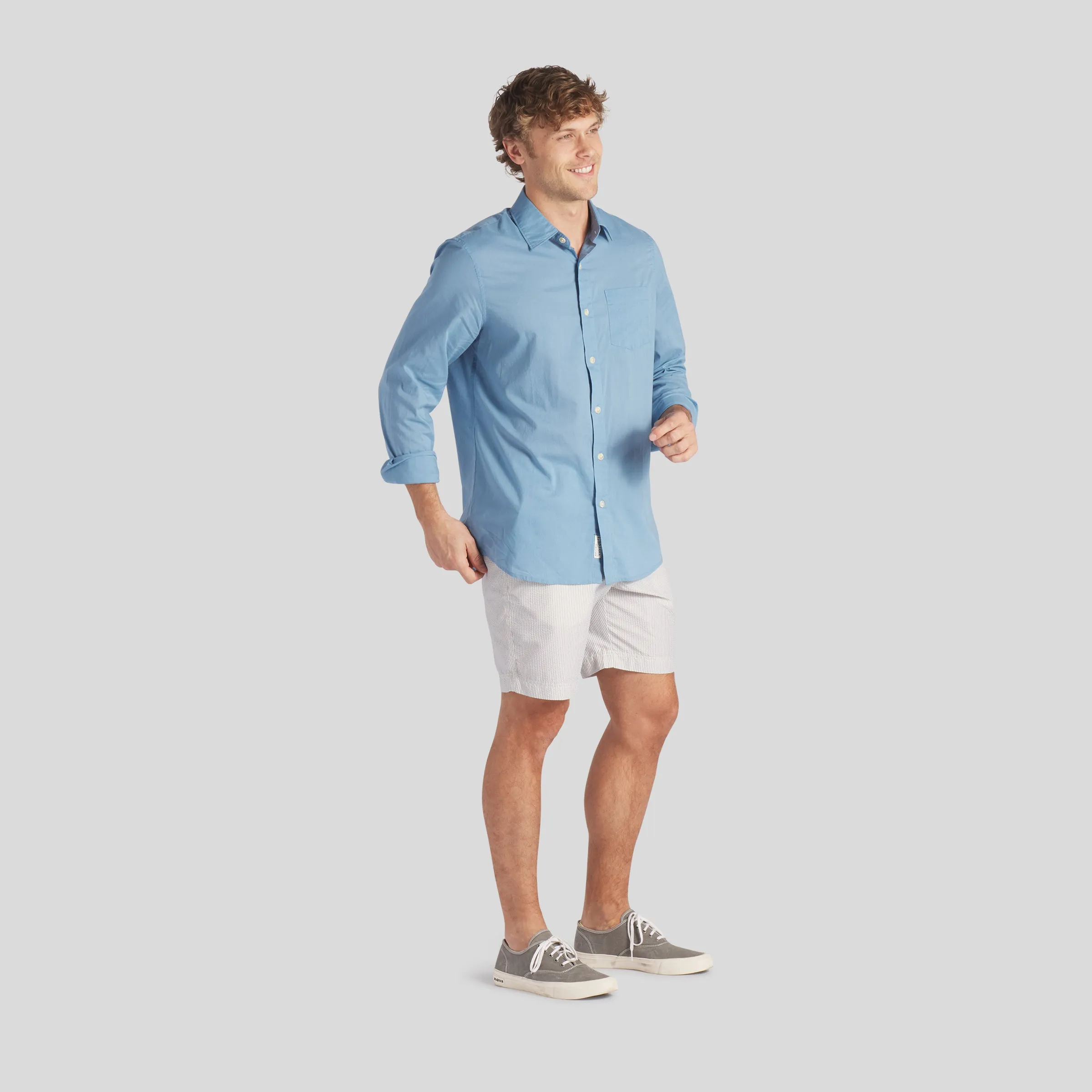 Portofino Featherweight Poplin Shirt - Blue Heaven