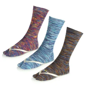 Split Toe Crew Socks - Space dye - 3 Pack