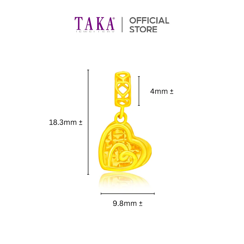 TAKA Jewellery 916 Gold Charm Hearts