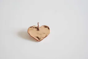 Vermeil Rose Wholesale Gold Heart Charm - 18k gold plated over sterling silver flat gold heart pendant, Gold Heart Charm, Gold Heart Stamping, 87