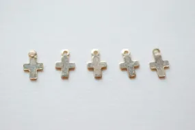 Wholesale 5pcs Tiny Cross Charm, 14k Gold Filled Cross, Gold Crosses, Flat Gold Cross Charm, Gold Fill Cross, Beads,  Gold charms, 172