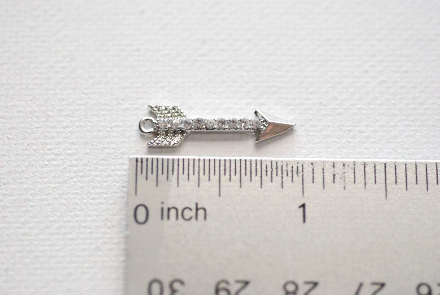 Wholesale Silver Arrow Charm, Arrow with Crystals, Arrowhead connector, Arrow Pendant, Cubic Zirconia Arrow