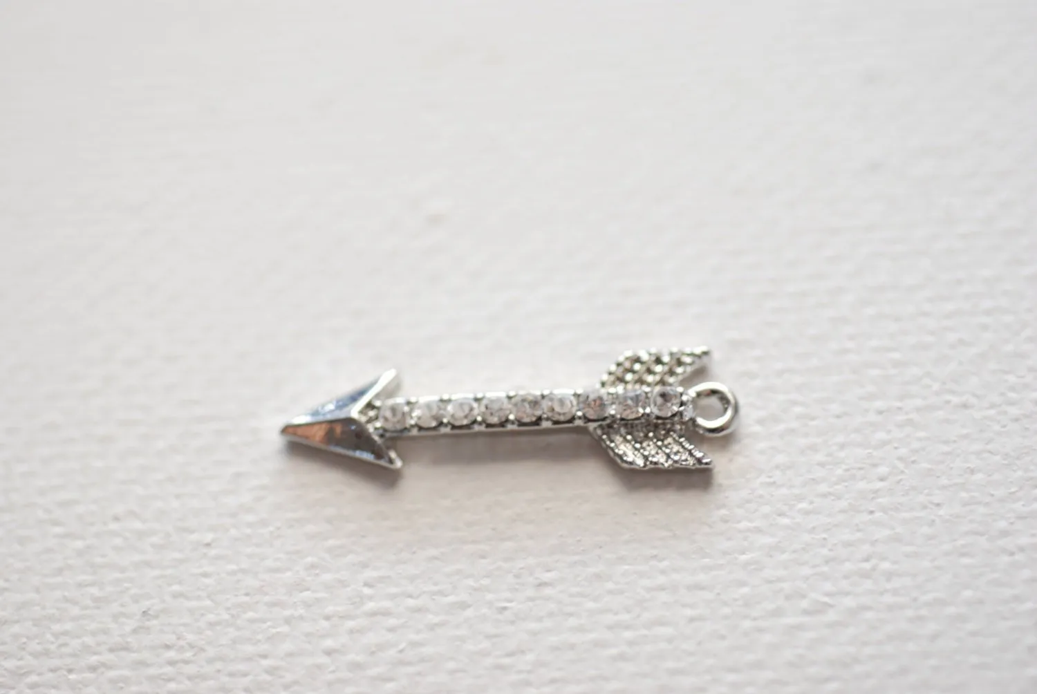 Wholesale Silver Arrow Charm, Arrow with Crystals, Arrowhead connector, Arrow Pendant, Cubic Zirconia Arrow