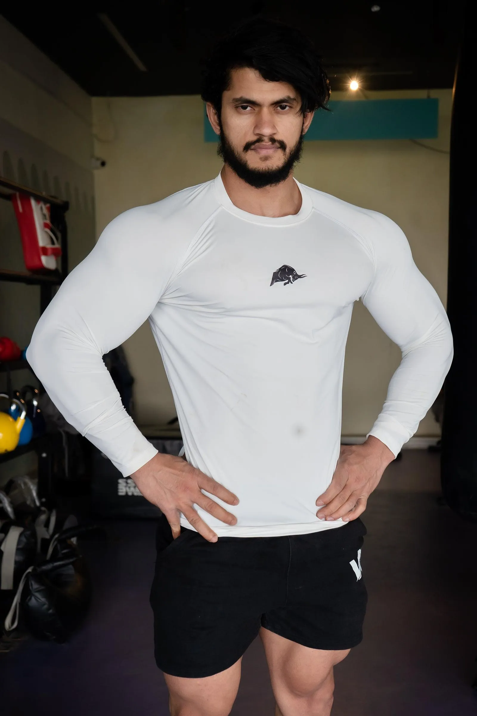 Wild Verve Compression T-shirt Full Sleeve (white)