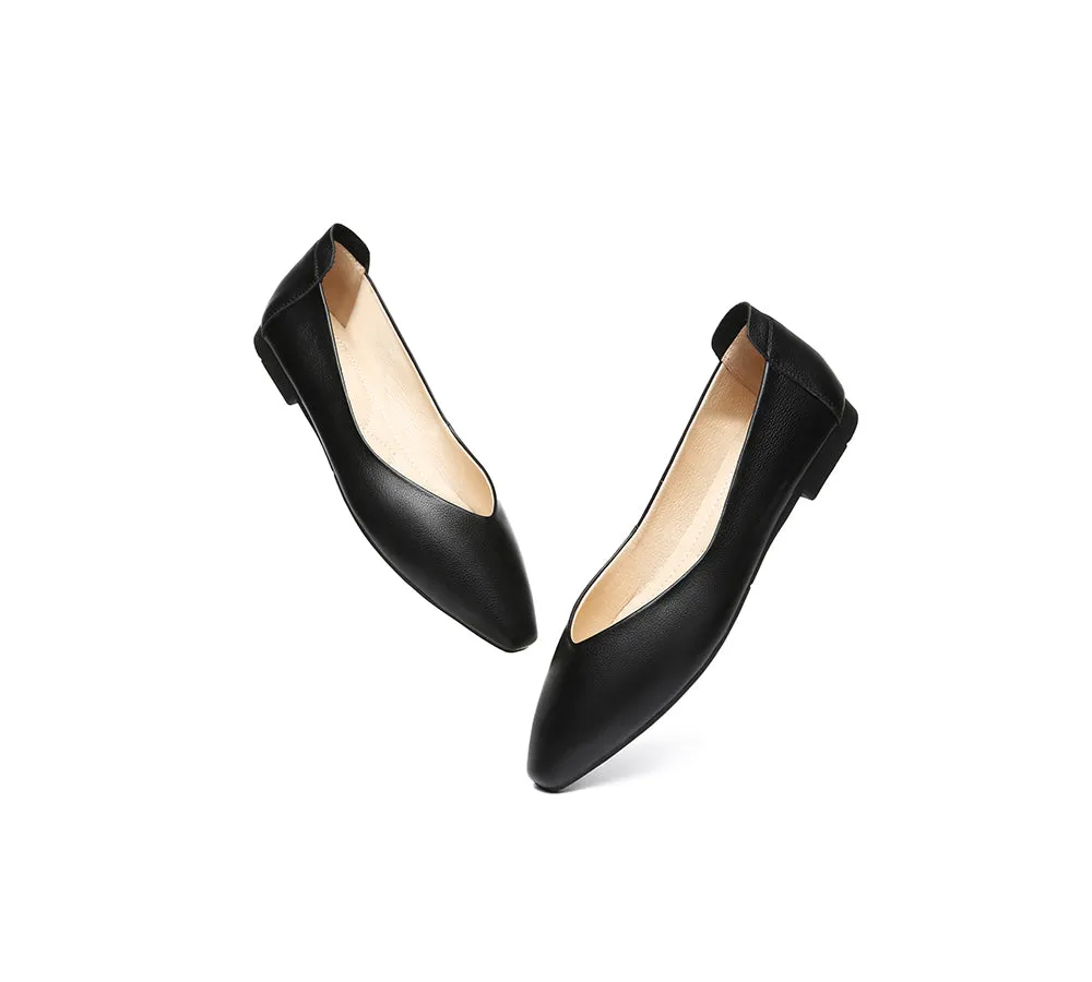 Women Leather Pointed Toe Ballet Flats Everly