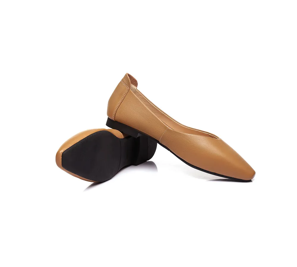 Women Leather Pointed Toe Ballet Flats Everly