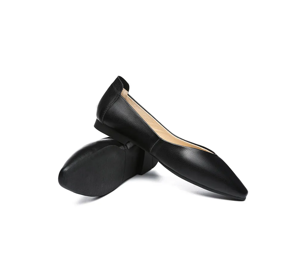 Women Leather Pointed Toe Ballet Flats Everly