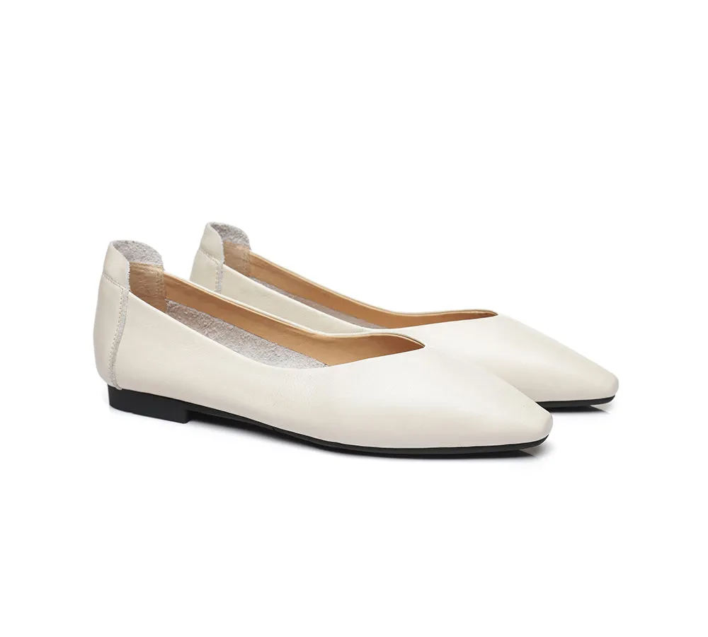 Women Leather Pointed Toe Ballet Flats Everly