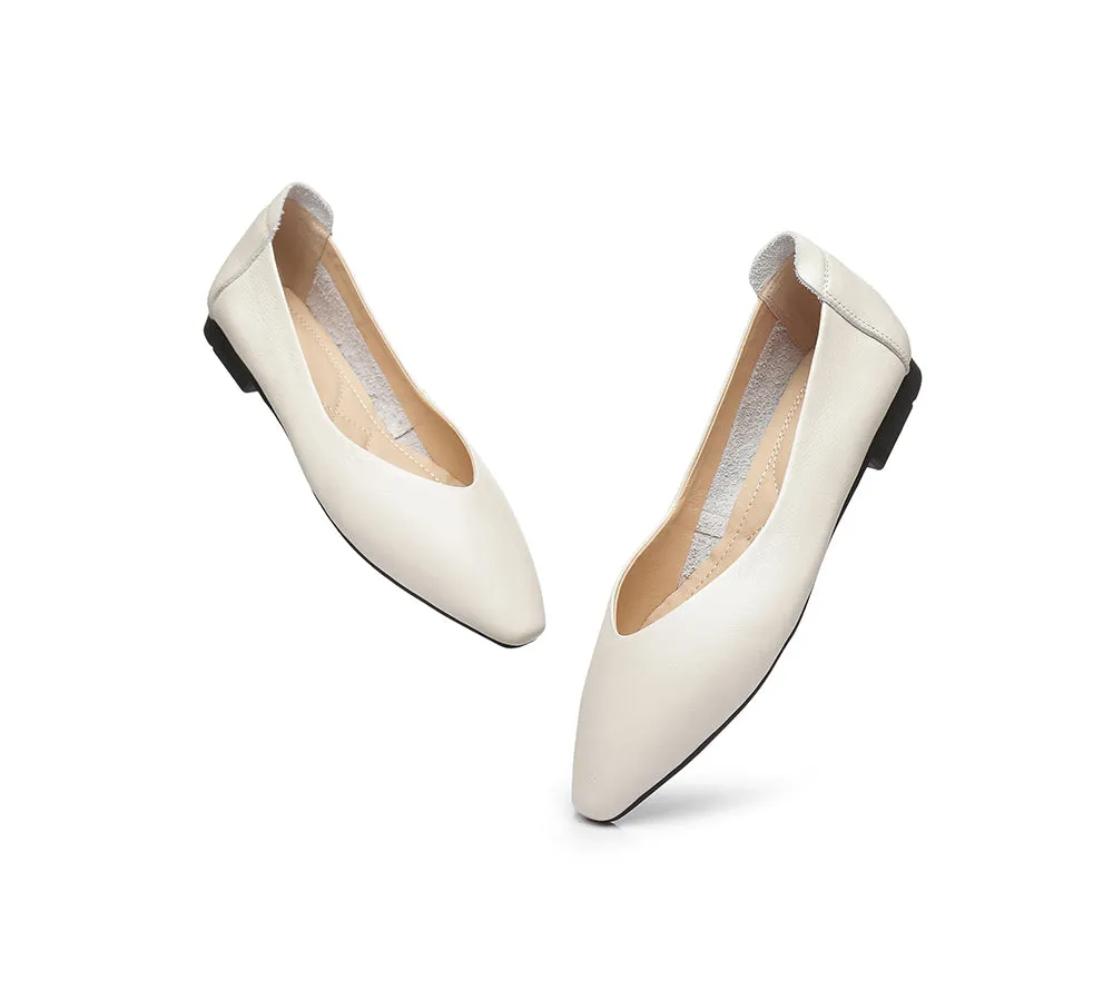 Women Leather Pointed Toe Ballet Flats Everly